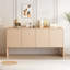 Buffet de rangement minimaliste de style L de 60 po avec 4 portes et dispositif de rebond pour le salon et le vestibule-710713563