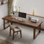 70.87"Light walnut Rectangular Solid Wood desk-1151196957