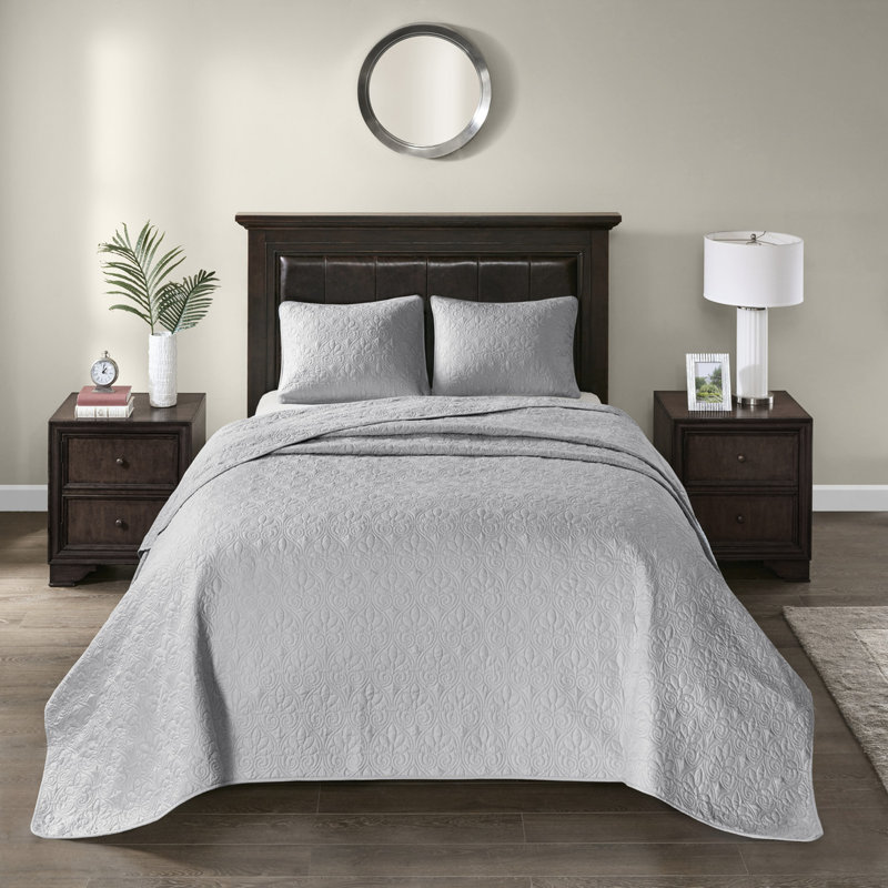 Lit simple / simple TG gris matelassé - Coton prélavé Détente charmante matelassée Traitement d'élimination des odeurs Sérénité Système gracieux de réduction