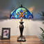 Lampe de table Simonson Tiffany Vitrail bleu vert inclus Ampoules DEL Lampe de liaison l 16 po x P 16 po x H 24 po