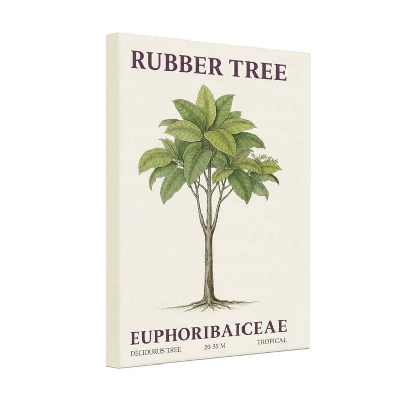 Plantes et fleurs hévéa euphorbaiceae arbre tropical à feuilles caduques 20-35 m, H 18 po x l 12 po