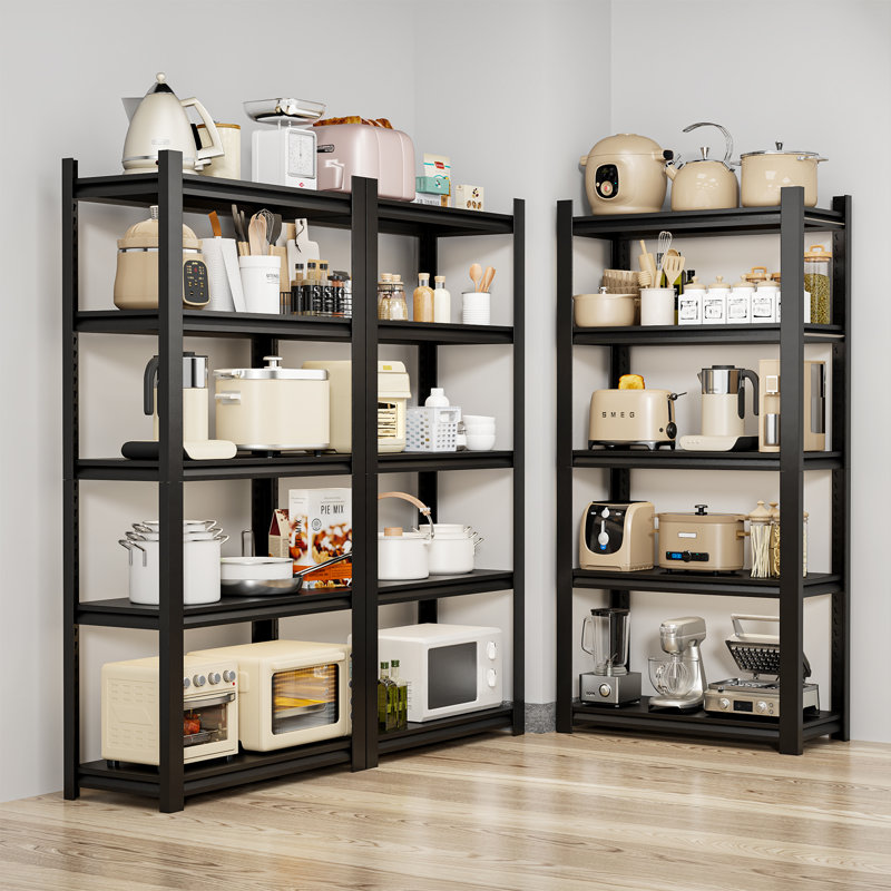  2000lbs Metal Shelving Units, 5 Tier Heavy Duty Garage Shelves, Multi-functional Adjustable Utility Shelfs, All-steel Storage Racks, Tall Shelf For Garage, Kitchen, Basement