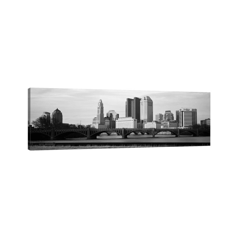 Columbus Skyline Cityscape - Wrapped Canvas Panoramic Print, 121.92 cm H x 40.64 cm W x 1.91 cm D