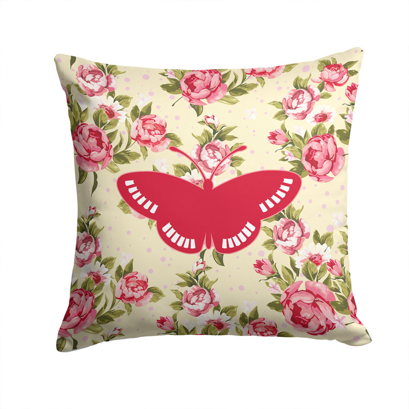  Coussin Butterfly Shabby Elegance, Jaune clair