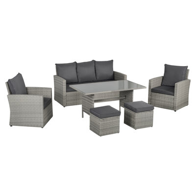 Erhard 5 Seater Rattan Sofa Set