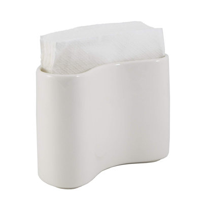 Napkin Holder For Table Kitchen Paper Linen Cloth Napkins Upright Stand Up Sturdy Stylish Modern Compact Ceramic White Modern Farmhouse Kitchen Decor