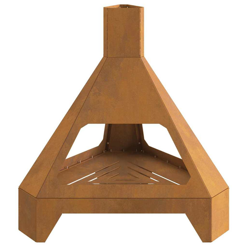 Camping Fire Pit, Brown, 52cm H x 43cm W x 50cm D