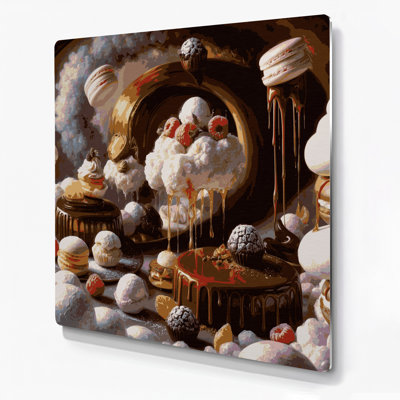 Desserts traditionnels, art mural noir en métal