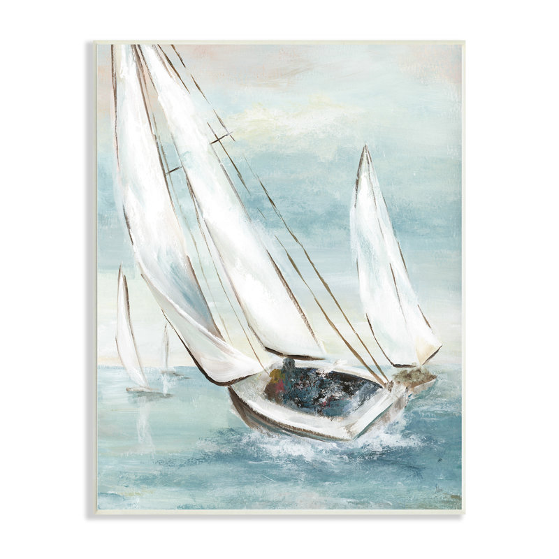 " Sailboat Watercraft Sailing Water Splashing Ocean Waves " by Nan, Wall Plaque, 10" W x 15" H