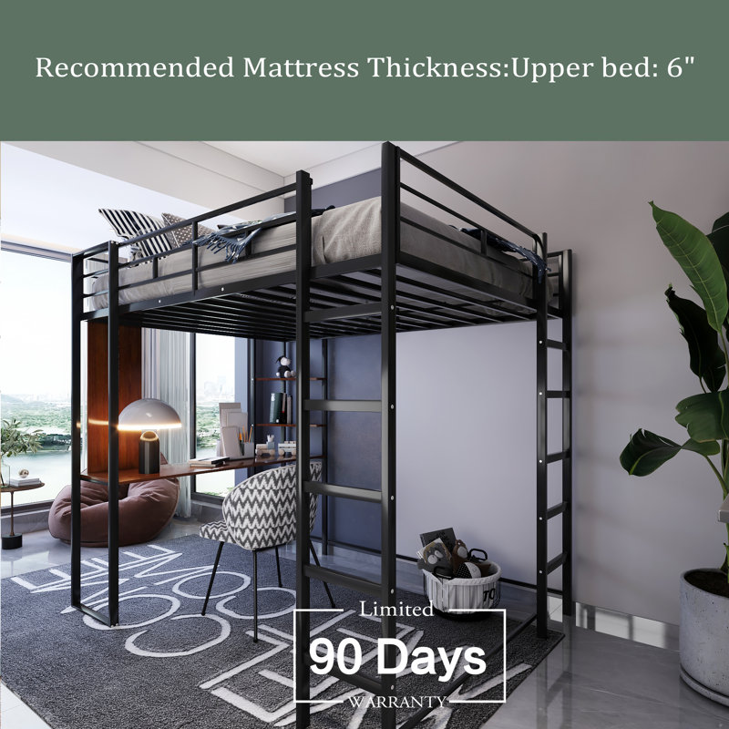 Kellen Kids Full Loft Bed, Black