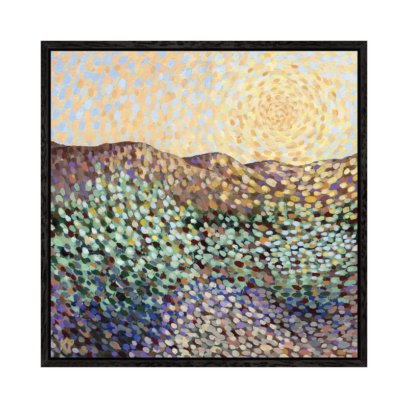 Radiant Light 1 Piece Painting on Canvas, 45.72cm H x 45.72cm W x 3.81cm D, Black Framed