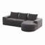 Canapé modulaire incurvé en chenille 99 pouces avec méridienne, sans assemblage requis-1716948054
