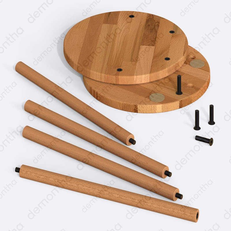 Solid Wood C Table – Round Minimalist End Table Design