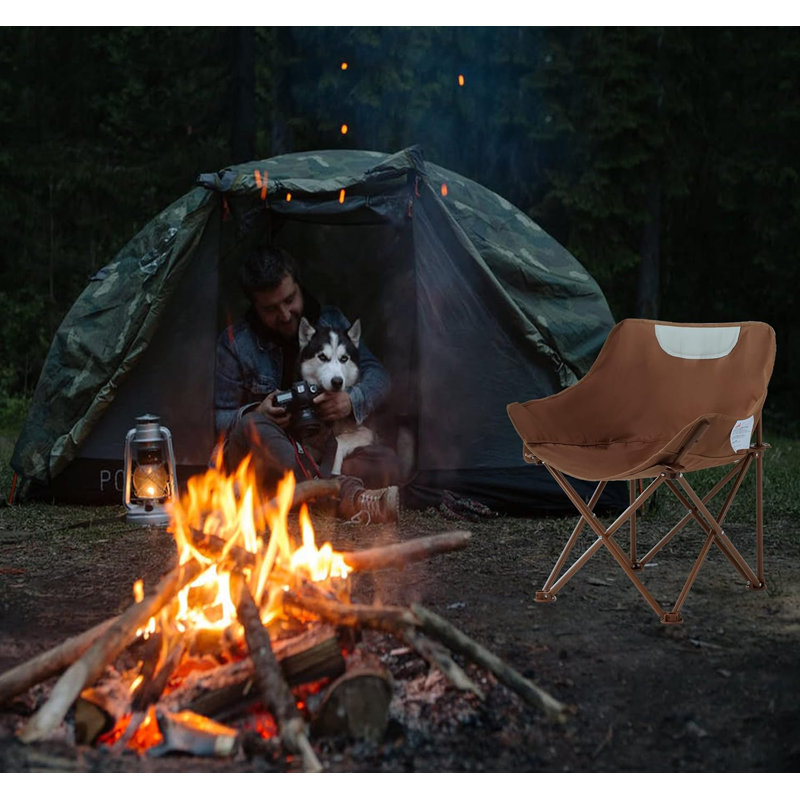 Sandon Folding Camping Chair, Brown, Brown