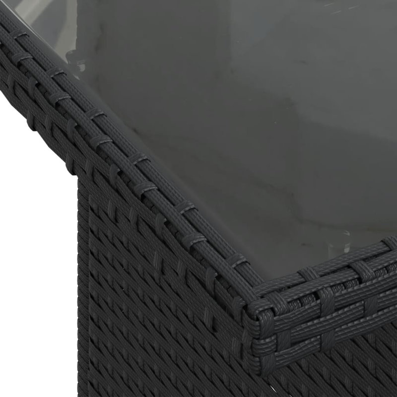  Ensemble de canapé de patio 6 pièces avec coussins en rotin de polyester noir