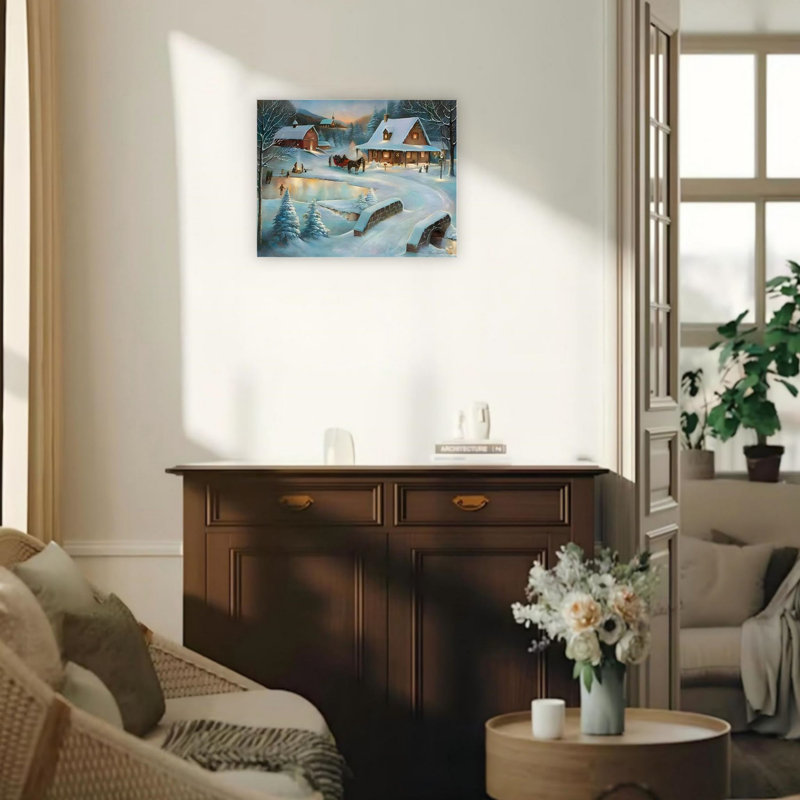 Art mural sur toile 24 po x 18 po Country Winter
