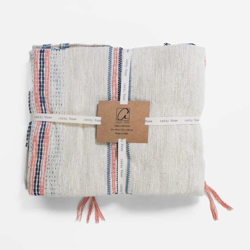 Geometric Cotton Hand Woven Throw Blanket