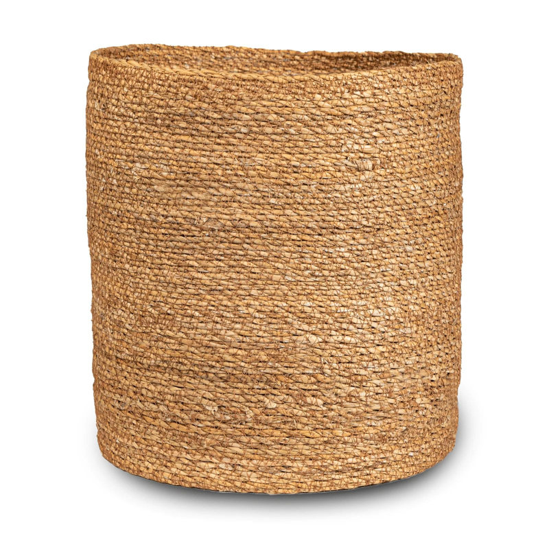 Grand panier à fleurs cylindrique en ruppie maritime (ensemble de 5)