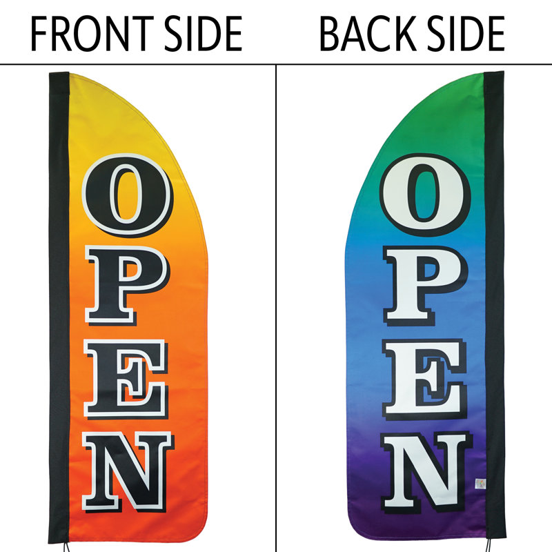 4' Heavy Duty Open Gradient Double Sided 48'' H x 16'' W Polyester Feather Banner