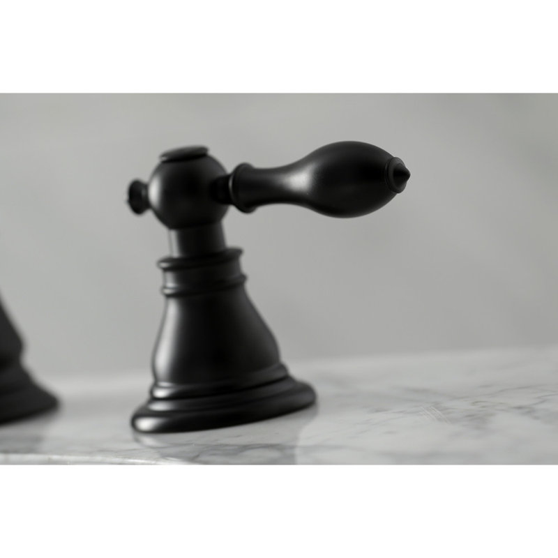 Elegant Matte Black Brass Widespread Bathroom Faucet with Drain
