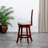 30" Bar Height X-Back Swivel Stool, Cherry Finish, Beige Fabric Seat-48587734-48587738