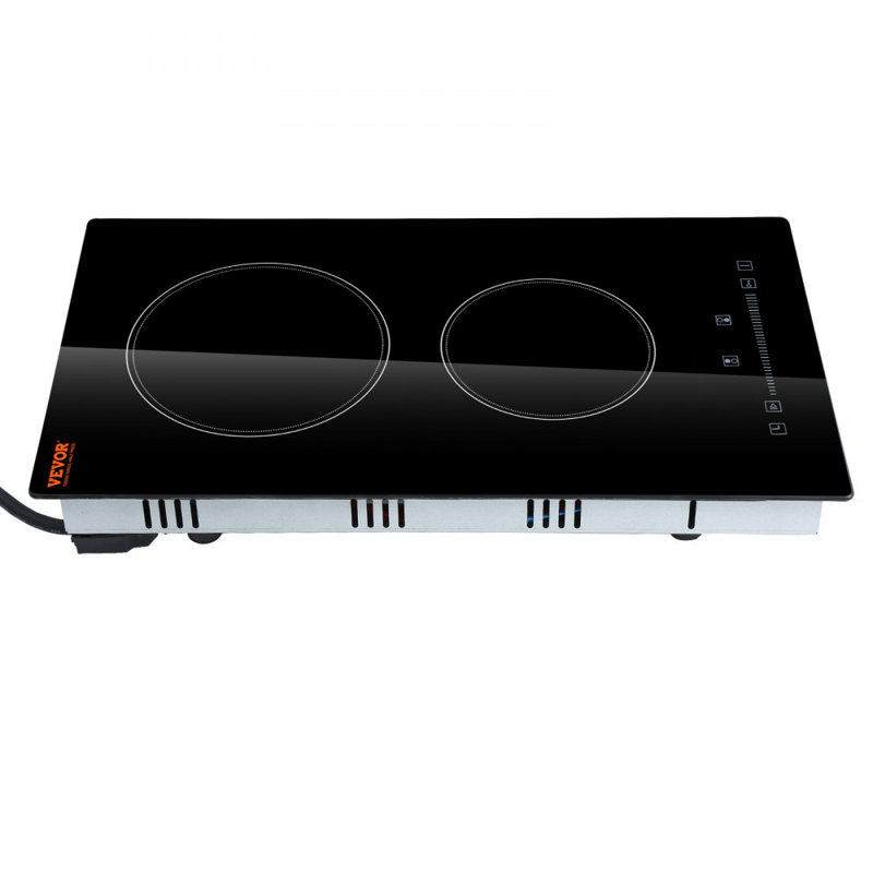 Plaque de cuisson électrique intégrée, 2 brûleurs 20 x 11,6 pouces, surface de cuisson rayonnante en verre 240V, 110 V