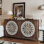Buffet 60 po grain de noyer sculpté rétro Mandala-1350160921