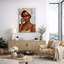 Art moderne, portrait de femme avec serviette, impression sur toile, impression sur toile encadrée-126031231-126031232