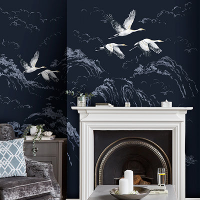 Laura Ashley Animalia Midnight Mural