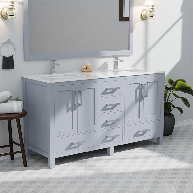 Double Bath Vanity with Marble Top