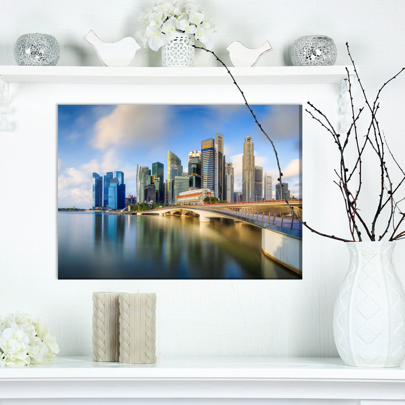 « singapour horizon », reproduction de photo sur toile tendue, H 20 po x l 20 po x P 1 po