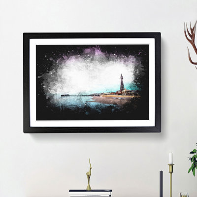 Blackpool Tower and Beach - Picture Frame Painting Print