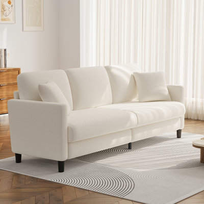 Canapé à accoudoirs carrés de 83 po avec coussin à ressorts ensachés Febo   