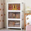  Ensemble de 3 bacs de rangement empilables 50 pintes Organisateur pliable avec portes et couvercle-1670649897