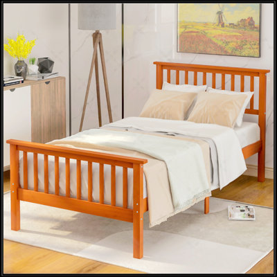 Wood Platform Bed With Headboard And Footboard