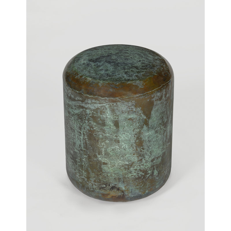 Kiersten Steel Top End Table, Green Patina