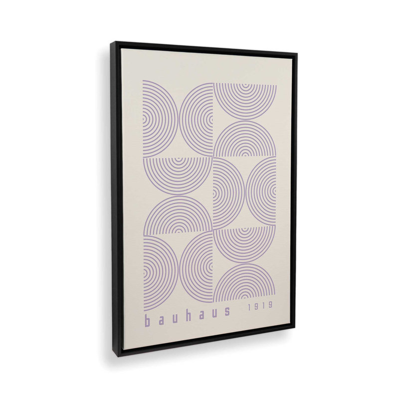 Mauve Bauhaus Composition I, reproduction sur toile dans un cadre, H 18,75 po x l 12,75 po, Noir satiné