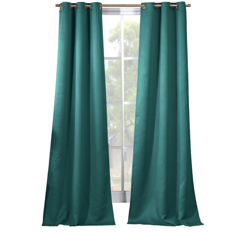 Crispin Blackout Curtains / Drapes Pair, Turquoise