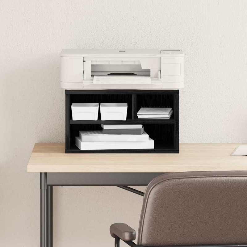 22.5cm H Printer Stand, 22.5cm H x 40cm W x 32cm D, Black Oak