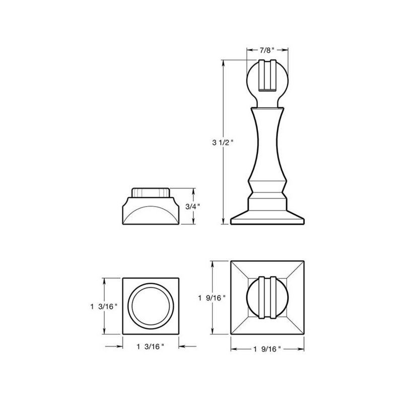 Support de porte magnétique Deltana MDH35U26D 3-1 / 2 po en chrome brossé, Chrome brossé