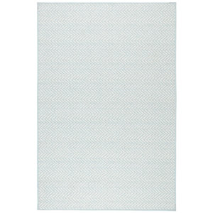 Herringbone Swedish Blue Machine Washable Rug