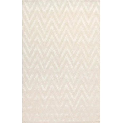 Chevron Area Rug in Ivory