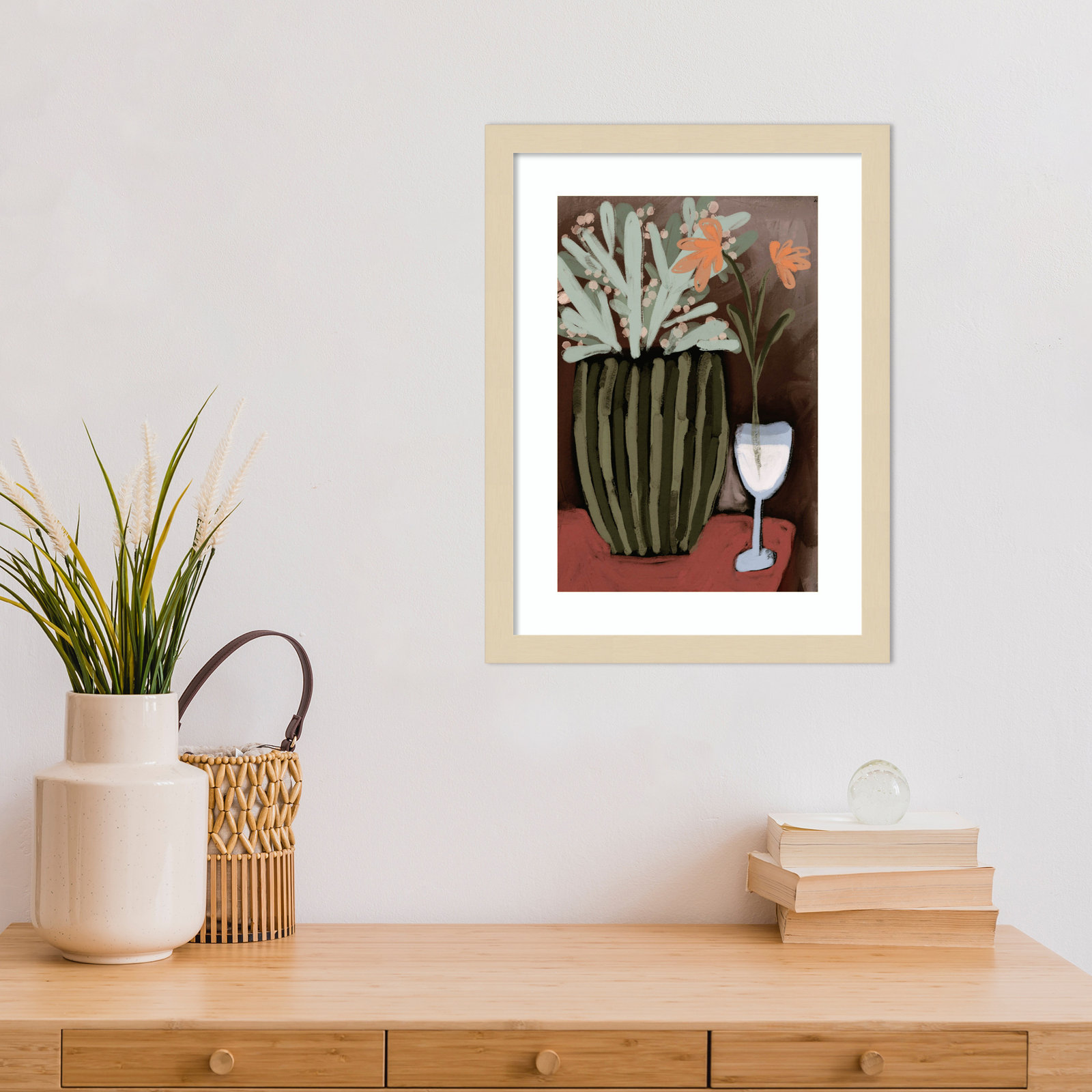Lyn "Floral Still Life No. 4" Print, Brown, 17" H x 13" W