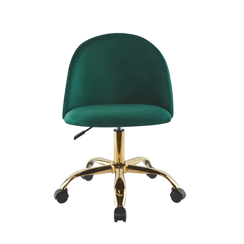 Ganey Velvet Task Chair, Green
