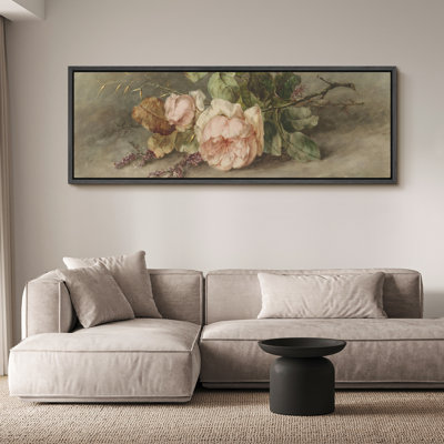 «Flower Blossom Floral Still Life Rose and Wildflower Nature Landscape», reproduction d'art sur toile