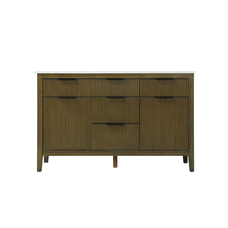 Meuble-lavabo double 54 po en chêne noisette, Noisette chêne