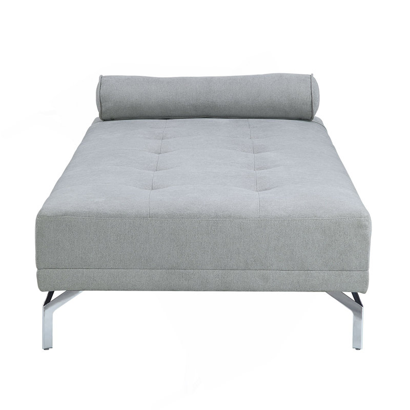 Canapé-lit en velours avec coussin Melange, gris