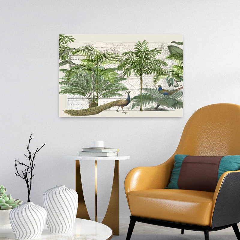 Art contemporain, paysage abstrait rétro, palmier, forêt, paysage, H 24 po x l 16 po