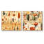 Katie - Ensemble de 2 collages carrés botaniques abstraits-102163023-102163029