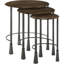 Tables d'appoint élégantes en bois de manguier - Pieds en fer bronze industriel pour 3 tables gigognes intérieures: et design